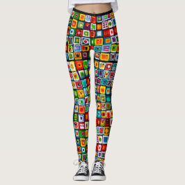 Geschilderde vierkantjes Boho Mosaic Leggings