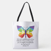 Geschilderde vlinder met vers van ecclesiastes 3:1 tote bag (Voorkant)