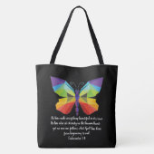 Geschilderde vlinder met vers van ecclesiastes 3:1 tote bag (Achterkant)