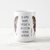 Geschilderde vlinder met vers van Romeinen 12:12 Koffiemok (Center)