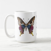 Geschilderde vlinder met vers van Romeinen 12:12 Koffiemok (Links)