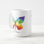 Geschilderde vlinder, monogram koffiemok (Voorkant links)