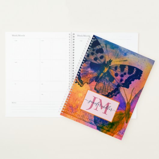 Geschilderde vlinders gepersonaliseerd planner (Display)