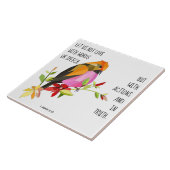 Geschilderde vogel, met vers van 1 John 3:18 Tegeltje (Zijkant)