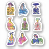 Geschilderde vrouwen sticker (Voorkant)
