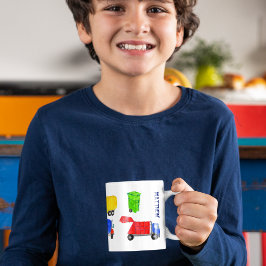 Geschilderde Vuilniswagens Jongens Gepersonaliseer Koffiemok