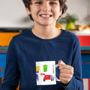 Geschilderde Vuilniswagens Jongens Gepersonaliseer Koffiemok