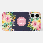 Geschilderde Waterverf Bloemige Monogram Iphone 16 Case-Mate iPhone Case (Achterkant (horizontaal))