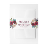 Geschilderde Waterverf Bourgogne Stoffig Blauw Blo Uitnodigingen Wikkel (Voorkant Voorbeeld)