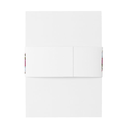 Geschilderde Waterverf Bourgogne Stoffig Blauw Blo Uitnodigingen Wikkel (Achterkant Voorbeeld)