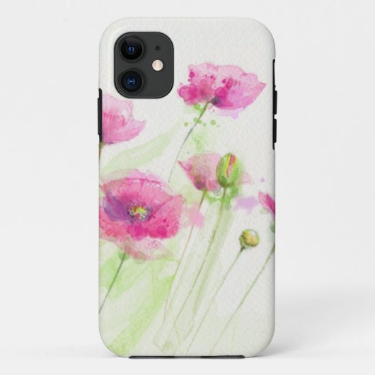 Geschilderde waterverf papavers 3 Case-Mate iPhone case (Achterkant)