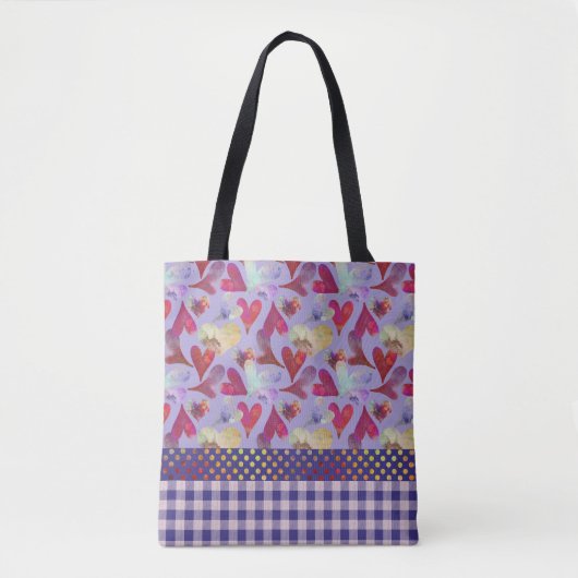 Geschilderde Waterverf | Valentijn Collage Tote Bag (Voorkant)