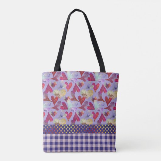 Geschilderde Waterverf | Valentijn Collage Tote Bag (Achterkant)