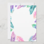 Geschilderde waterverf veren verlovingsfeest kaart (Achterkant)