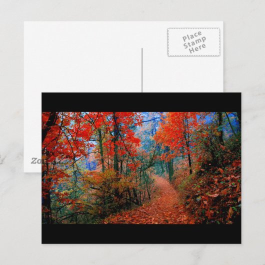 Geschilderde Waterverf voor herfst bos Briefkaart (Voorkant / Achterkant)