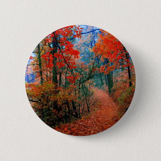 Geschilderde Waterverf voor herfst bos Ronde Button 5,7 Cm (Voorkant)