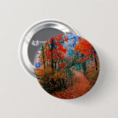 Geschilderde Waterverf voor herfst bos Ronde Button 5,7 Cm (Voorkant /achterkant)