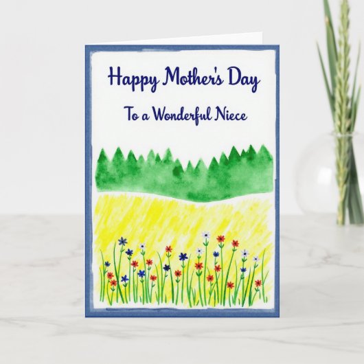 Geschilderde weide Moederdag kaart (Voorkant)