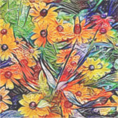 Geschilderde Wilde Bloemen Kunstzinnige Grote Stic Sticker (Voorkant)