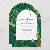 Geschilderde Wildflower Arch Wedding Kaart (Voorkant / Achterkant)