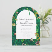 Geschilderde Wildflower Arch Wedding Kaart (Staand voorkant)