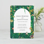 Geschilderde Wildflower Arch Wedding Kaart (Staand voorkant)