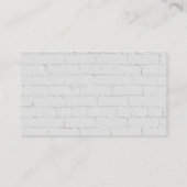 Geschilderde witte bakstenen muur visitekaartje (Achterkant)