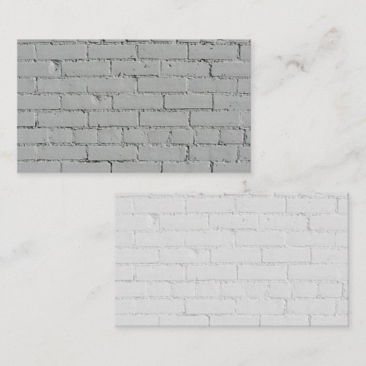 Geschilderde witte bakstenen muur visitekaartje (Voorkant / Achterkant)