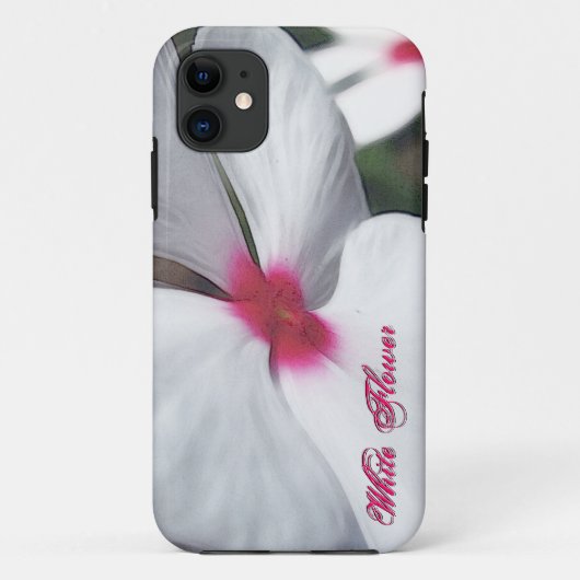 Geschilderde witte bloem met roze centrum Case-Mate iPhone case (Achterkant)