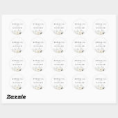 Geschilderde witte bloemen bruiloft ronde sticker (Vel)