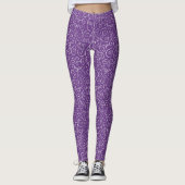 Geschilderde witte krommen op Violet Abstract Patr Leggings (Voorkant)