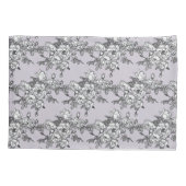 Geschilderde witte rozen op poederroze kussensloop (Achterkant)