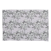 Geschilderde witte rozen op poederroze kussensloop (Voorkant)