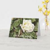 Geschilderde witte rozensympathiekaart kaart (Gele Bloem)