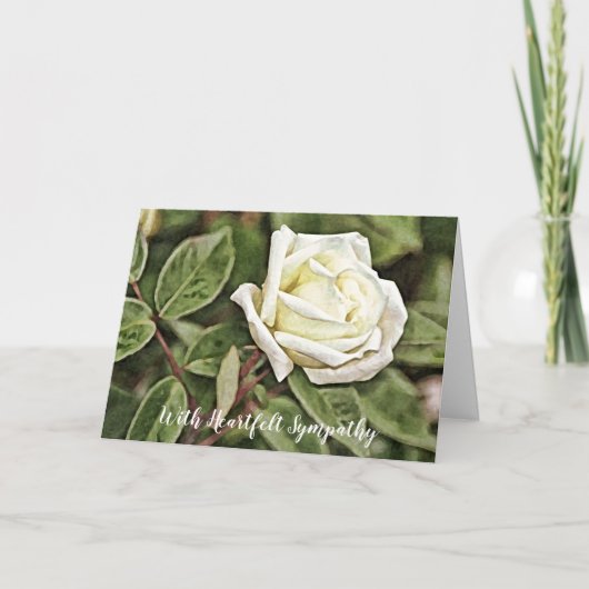 Geschilderde witte rozensympathiekaart kaart (Voorkant)