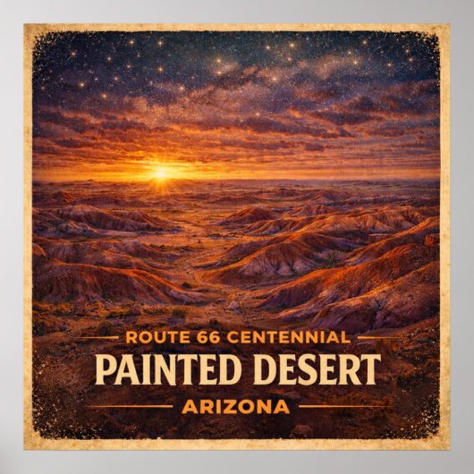 Geschilderde Woestijn Arizona Eeuwfeest Poster (Voorkant)