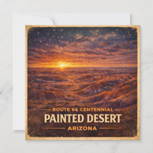 Geschilderde Woestijn Arizona Horizon Eeuwfeest Kaart
