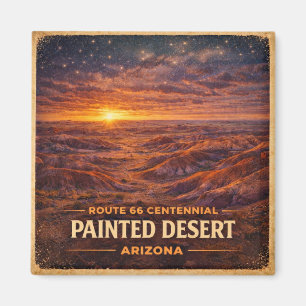 Geschilderde Woestijn Arizona Schemering Eeuwfeest Magneet