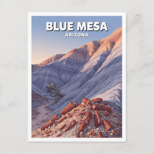 Geschilderde Woestijn, Blauwe Mesa Holbrook Arizon Briefkaart