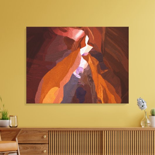 Geschilderde woestijnrotsformatie canvas afdruk (Insitu (Woonkamer))