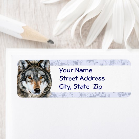Geschilderde Wolf Adresetiketten Etiket (Insitu)