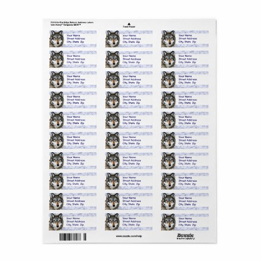 Geschilderde Wolf Adresetiketten Etiket (Full Sheet)