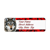 Geschilderde Wolf Adresetiketten Etiket (Voorkant)