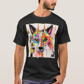 Geschilderde wolf figuur ontmoet urbane graffiti s t-shirt (Voorkant)
