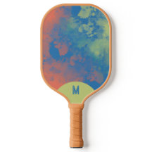 Geschilderde wolken groen blauw roze monogram