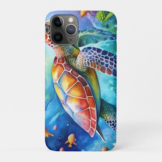 Geschilderde zeeschildpad Case-Mate iPhone case (Achterkant)