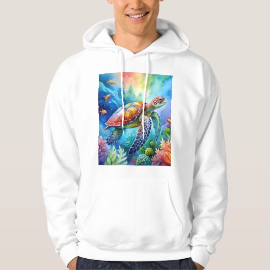 Geschilderde zeeschildpad hoodie (Voorkant)