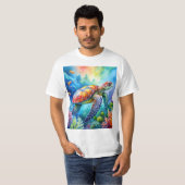 Geschilderde zeeschildpad t-shirt (Voorkant volledig)