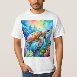 Geschilderde zeeschildpad t-shirt
