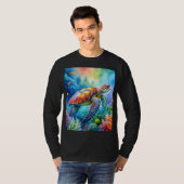 Geschilderde zeeschildpad t-shirt (Voorkant volledig)